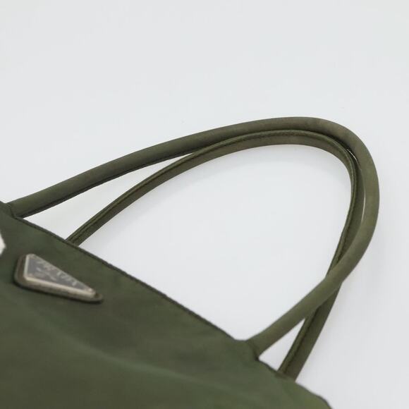 PRADA Hand Bag Nylon Khaki Silver - Picture 8 of 13